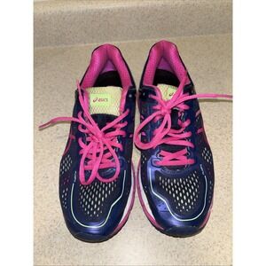 Asics Gel Kayano 22 Womens Sz 9.5 Running Shoes T597N Athletic Pink Navy Sneaker